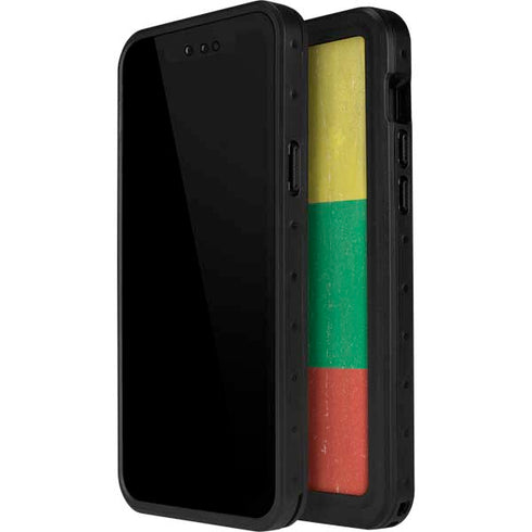 Lithuania Flag Distressed iPhone 14 Pro Waterproof Case